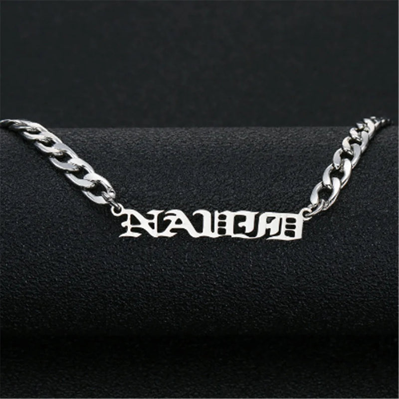 Custom Name Necklace Stainless Steel Letter Pendant