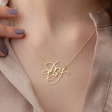 Custom Stainless Steel Name Necklace with Font Pendant