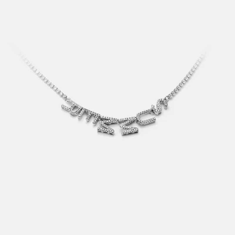 Star Letter Crystal Diamond Name Necklace Multiple Letters Chain Gift