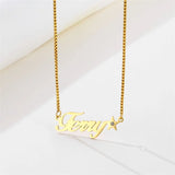 Customized Name Necklace Summer Choker Zircon Pendant Star Chain for Women