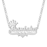 Crown Name Necklace 18K Double Plated Two-Tone Stainless Steel Jewelry