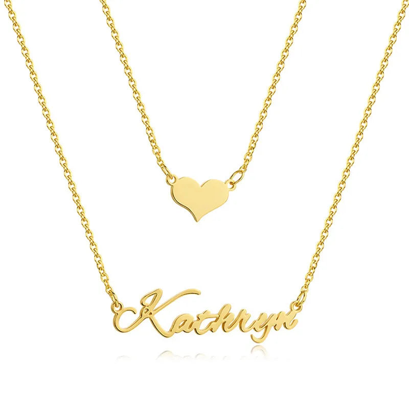 Heart Name Necklace Choker Personalized Memorial Gift
