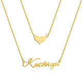 Heart Name Necklace Choker Personalized Memorial Gift