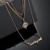 Vintage Angel Eyes Nameplate Necklace for Women
