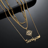 Vintage Angel Eyes Nameplate Necklace for Women