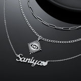 Vintage Angel Eyes Nameplate Necklace for Women