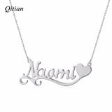 Heart Symbol Name Necklace Stainless Steel Nameplate Gift for Women