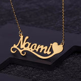 Heart Symbol Name Necklace Stainless Steel Nameplate Gift for Women