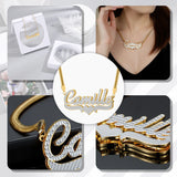 Personalized Stainless Steel Heart Name Necklace with Snake Chain