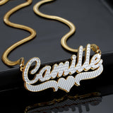 Personalized Stainless Steel Heart Name Necklace with Snake Chain