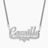 Personalized Stainless Steel Heart Name Necklace with Snake Chain