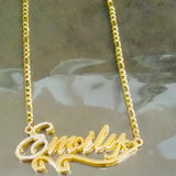 Name Necklace Women Pretty Initial Letter Crystal Necklaces Stainless Steel