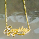Name Necklace Women Pretty Initial Letter Crystal Necklaces Stainless Steel