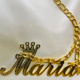 Name Necklace Women Pretty Initial Letter Crystal Necklaces Stainless Steel