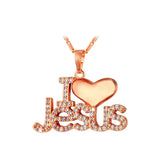 Zircon Love Heart Name Chain Necklace Personalised DIY Pendant
