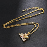 Zircon Love Heart Name Chain Necklace Personalised DIY Pendant