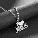 Zircon Love Heart Name Chain Necklace Personalised DIY Pendant