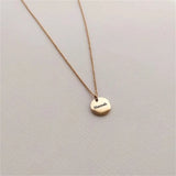 Round Pendant Necklace Stainless Steel Chain Gift