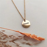 Round Pendant Necklace Stainless Steel Chain Gift