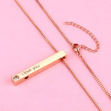 Personalized Name Necklace 3D Bar Pendant Gift for Women