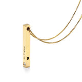 Personalized Name Necklace 3D Bar Pendant Gift for Women