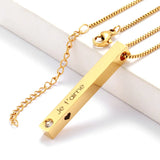 Personalized Name Necklace 3D Bar Pendant Gift for Women