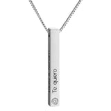 Personalized Name Necklace 3D Bar Pendant Gift for Women