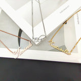 Handwritten Font Name Necklace for Women Stainless Steel Jewelry