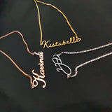 Handwritten Font Name Necklace for Women Stainless Steel Jewelry