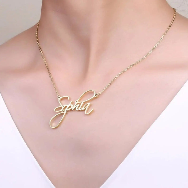 Custom Name Necklace for Women Stainless Steel Personalised Nameplate Pendant