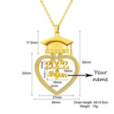 Crystal Graduation Cap Necklace for Women - Personalized Gift