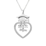 Crystal Graduation Cap Necklace for Women - Personalized Gift