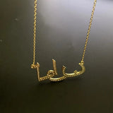 Diamond Name Necklace for Women Arabic Letter Chain Personalized Jewelry