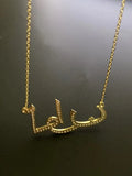 Diamond Name Necklace for Women Arabic Letter Chain Personalized Jewelry
