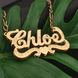 Personalized Double Choker Name Necklace with Chain 3D Plated Necklace Women