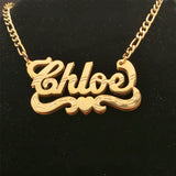 Personalized Double Choker Name Necklace with Chain 3D Plated Necklace Women