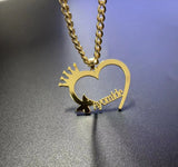 Heart Name Necklace for Women Personalized Letter Chain Name Necklaces Jewelry