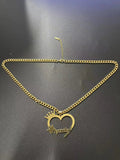 Heart Name Necklace for Women Personalized Letter Chain Name Necklaces Jewelry