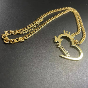Heart Name Necklace for Women Personalized Letter Chain Name Necklaces Jewelry