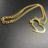 Heart Name Necklace for Women Personalized Letter Chain Name Necklaces Jewelry