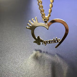 Heart Name Necklace for Women Personalized Letter Chain Name Necklaces Jewelry