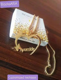 Heart Name Necklace for Women Personalized Letter Chain Name Necklaces Jewelry
