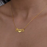Custom Name Necklace with Heart for Girls