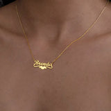 Custom Name Necklace with Heart for Girls