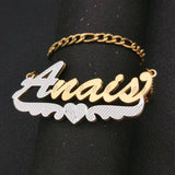 Personalized Name Necklace with Heart Chain Double Plate Stainless Steel