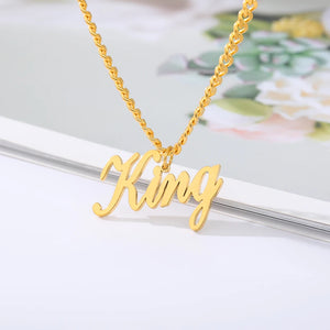 Custom Name Necklace Stainless Steel Personalized Choker Pendant