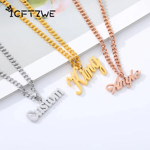Custom Name Necklace Stainless Steel Personalized Choker Pendant
