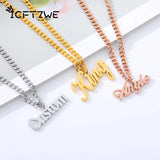 Custom Name Necklace Stainless Steel Personalized Choker Pendant