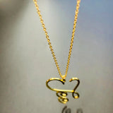 Name Necklaces Handwriting Pendant Personalized Signature Vertical Necklace