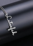Name Necklaces Handwriting Pendant Personalized Signature Vertical Necklace